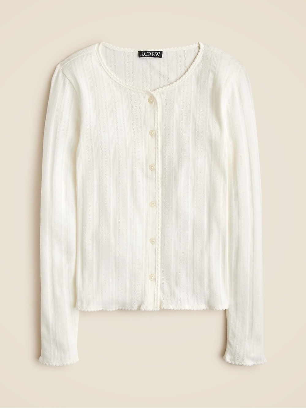 J crew NWT pointelle long sleeve button down sz small